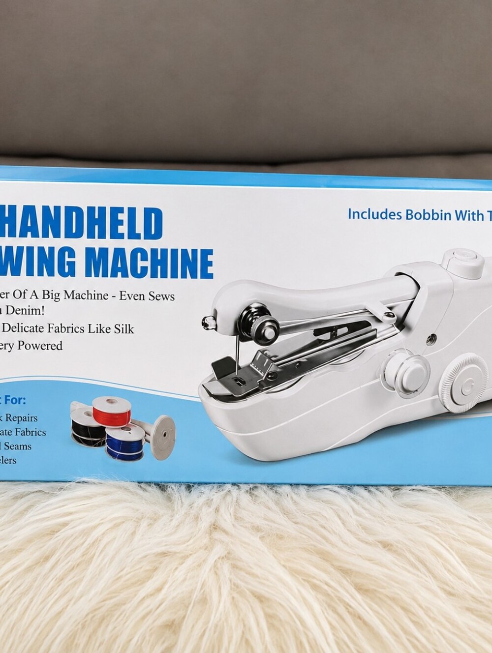 NWT DRAWSKIN Portable Handheld Sewing Machine in Black USB Or Battery Operated - Picture 10 of 12
